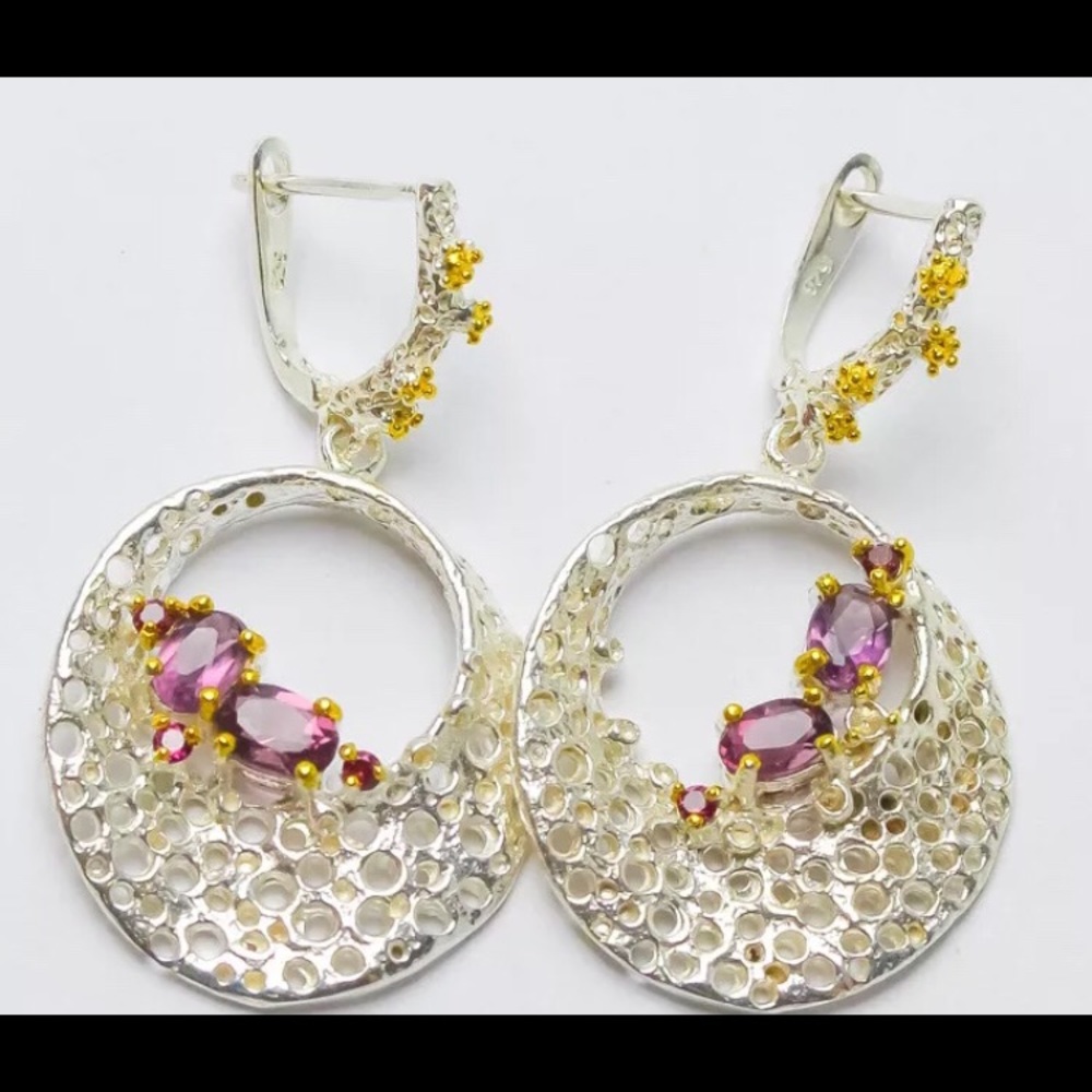 Natural Amethyst sterling silver Set